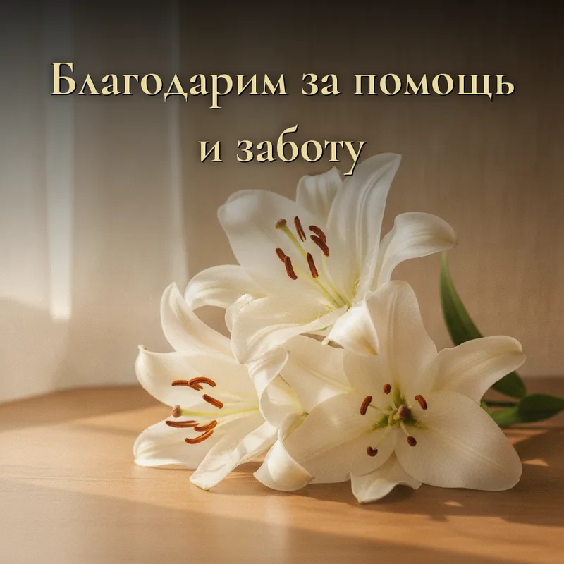 Открытка «Благодарим за помощь и заботу»