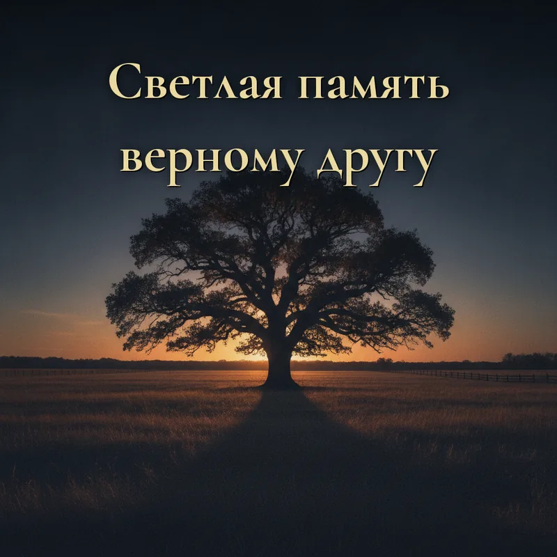 Открытка «Светлая память верному другу.»