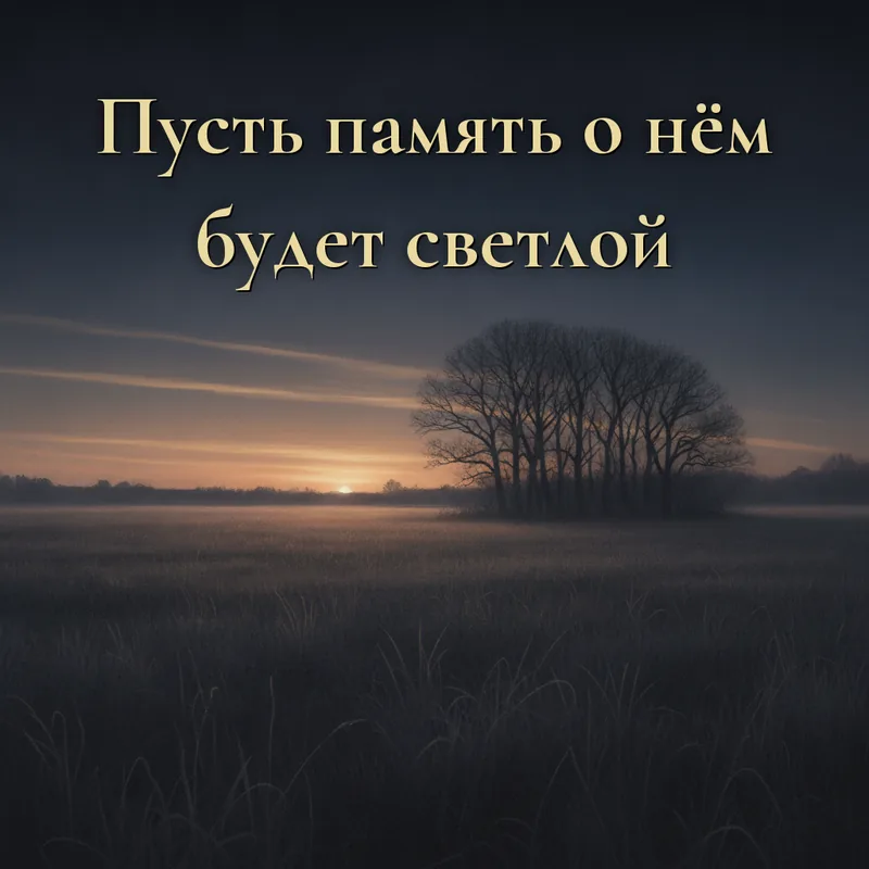 Открытка «Пусть память о нём будет светлой и долгой.»