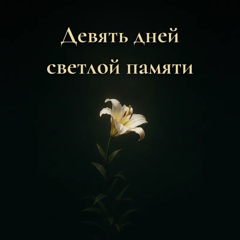 Открытка «Девять дней светлой памяти.»