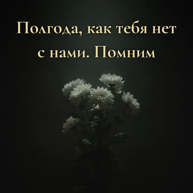 Открытка «Полгода, как тебя нет с нами. Помним.»