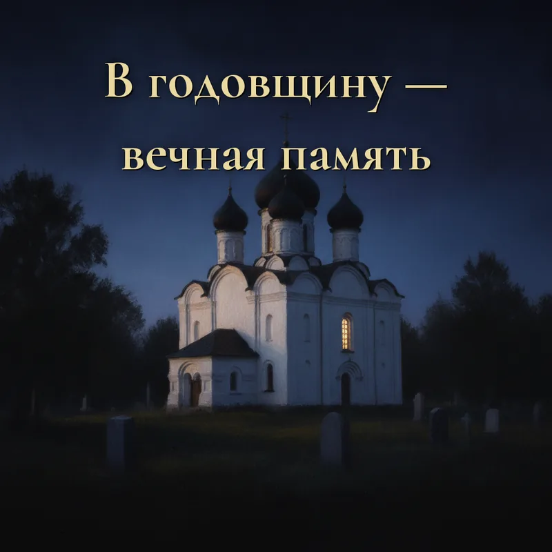 Открытка «В годовщину — вечная память.»
