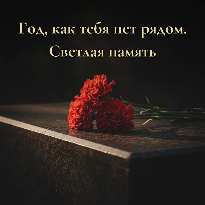 Открытка «Год, как тебя нет рядом. Светлая память.»