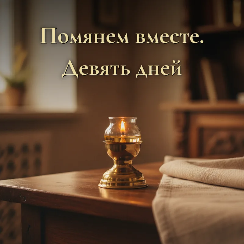 Открытка «Помянем вместе. Девять дней»