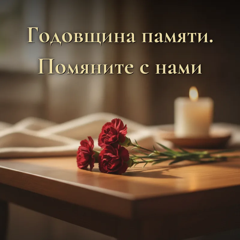 Открытка «Годовщина памяти. Помяните с нами»