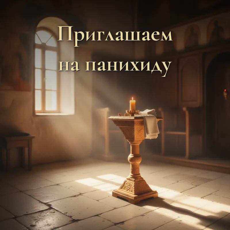 Открытка «Приглашаем на панихиду»