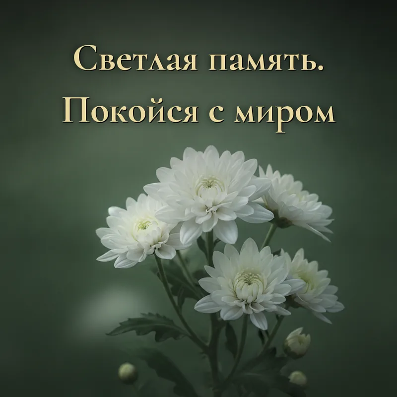 Открытка «Светлая память. Покойся с миром»