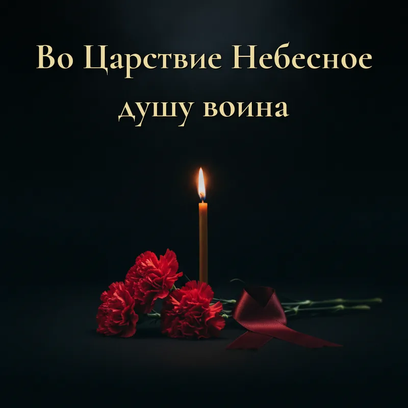 Открытка «Во Царствие Небесное душу воина»