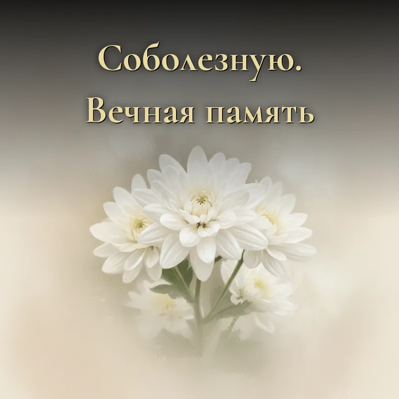 Открытка «Наши глубокие соболезнования. Вечная память»
