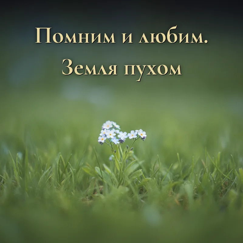 Открытка «Помним и любим. Пусть земля будет пухом»