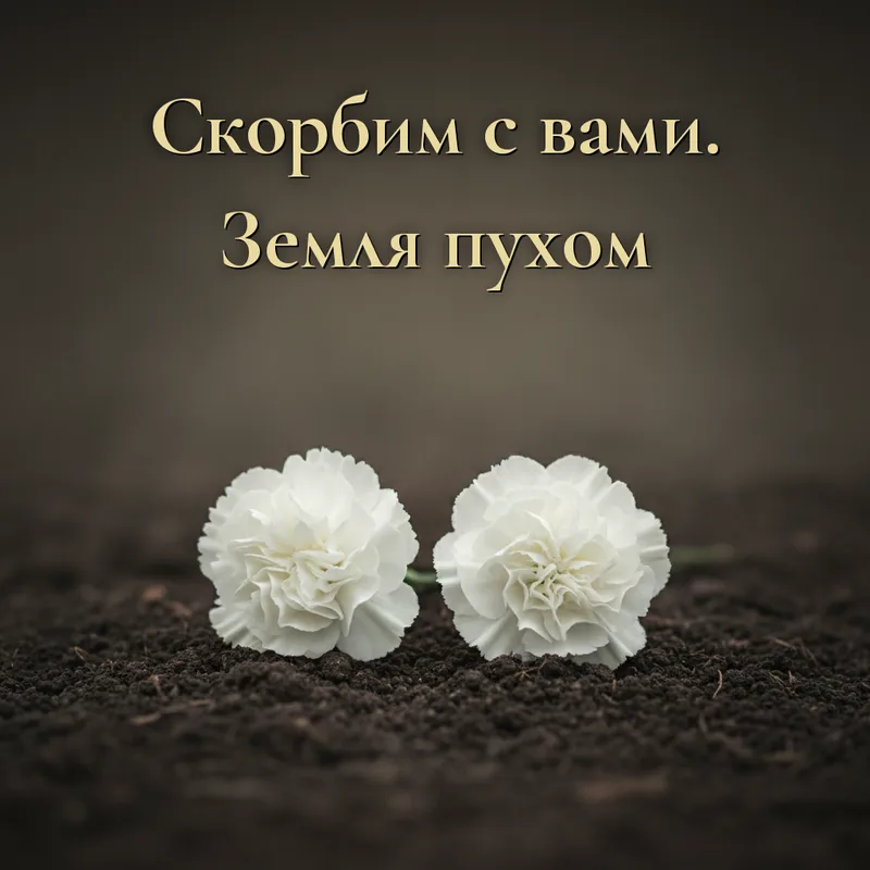 Открытка «Скорбим вместе с вами. Пусть земля будет пухом»