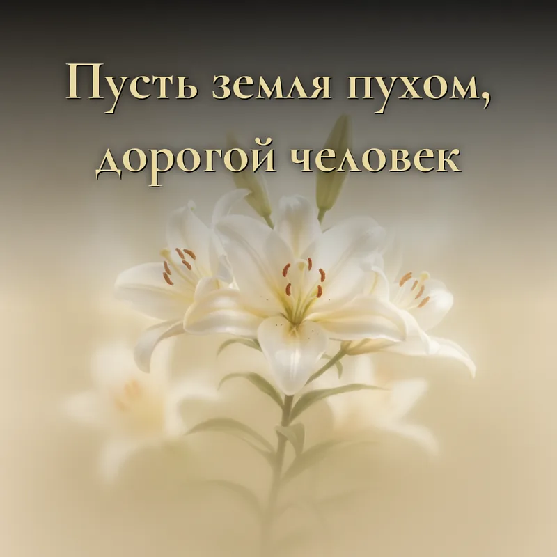 Открытка «Пусть земля будет пухом, дорогой человек»