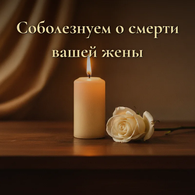 Открытка «Соболезнуем о смерти вашей жены. Разделяем вашу боль.»