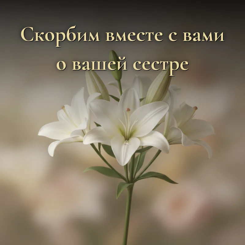 Открытка «Скорбим вместе с вами о вашей сестре.»