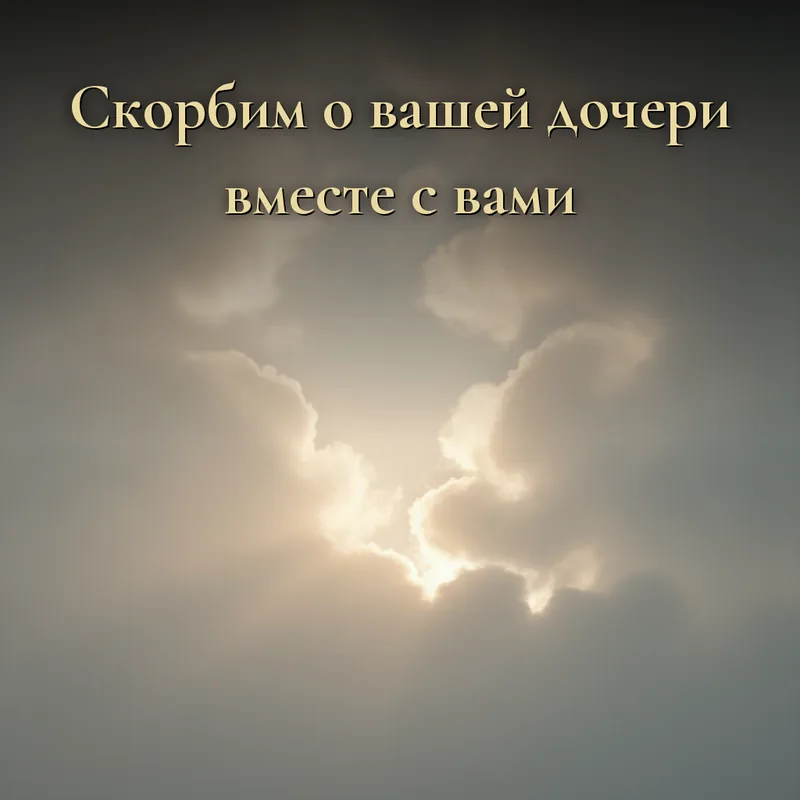 Открытка «Нет слов утешения… Скорбим о вашей дочери вместе с вами.»