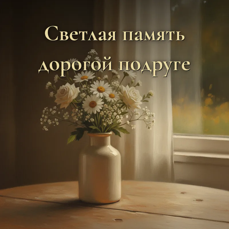 Открытка «Светлая память дорогой подруге.»