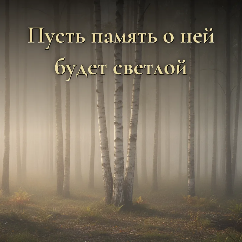 Открытка «Пусть память о ней будет светлой и долгой.»